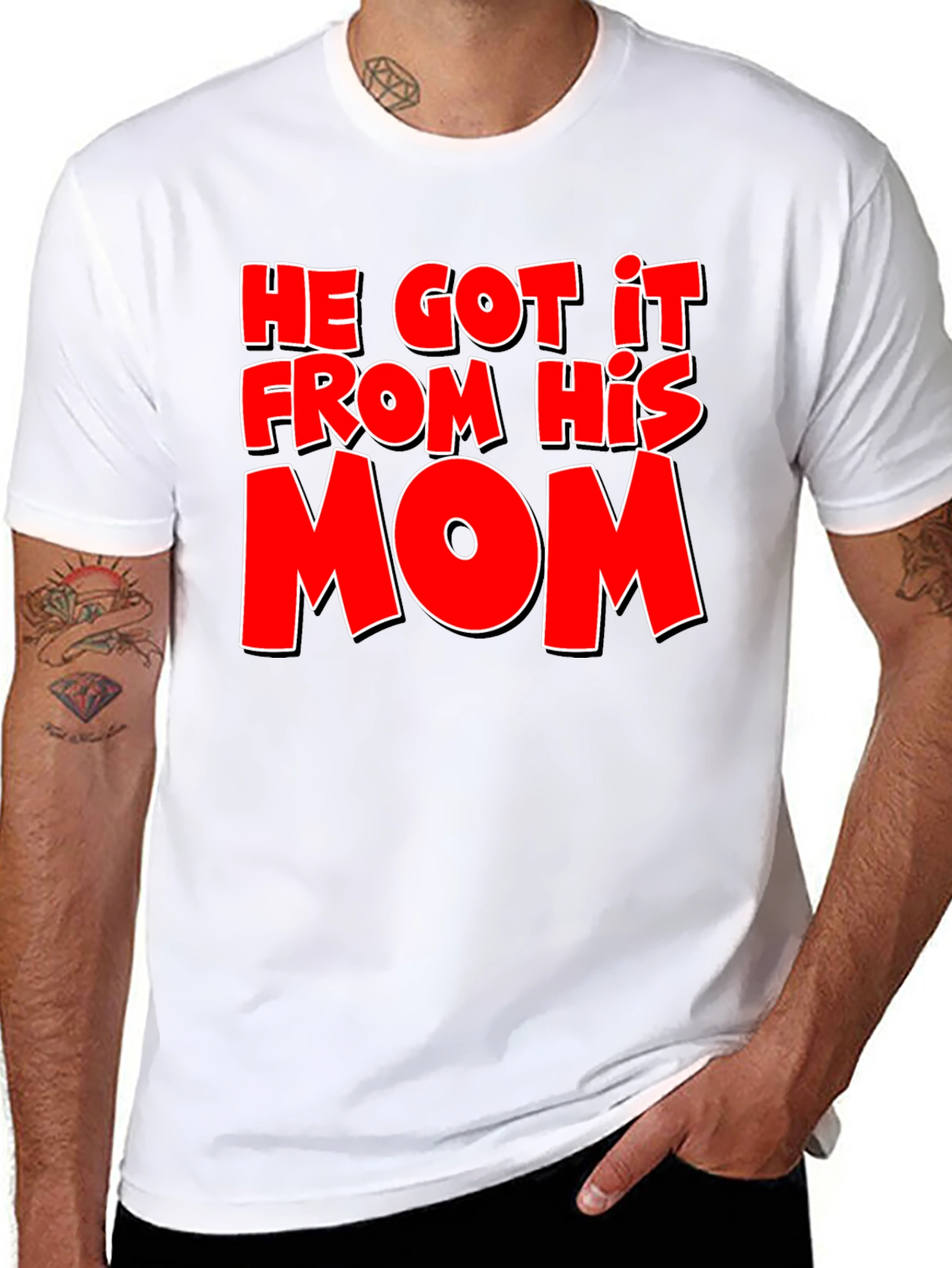 He Got It From His Mom T-Shirt - Black