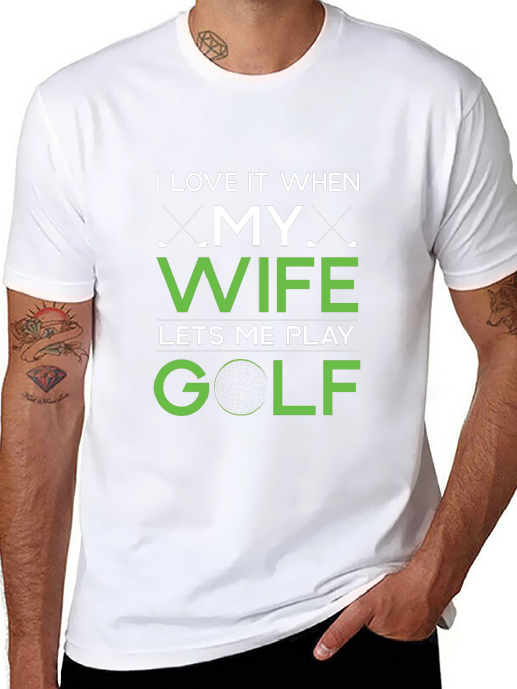 Funny Golf T-Shirt - I Love My Wife