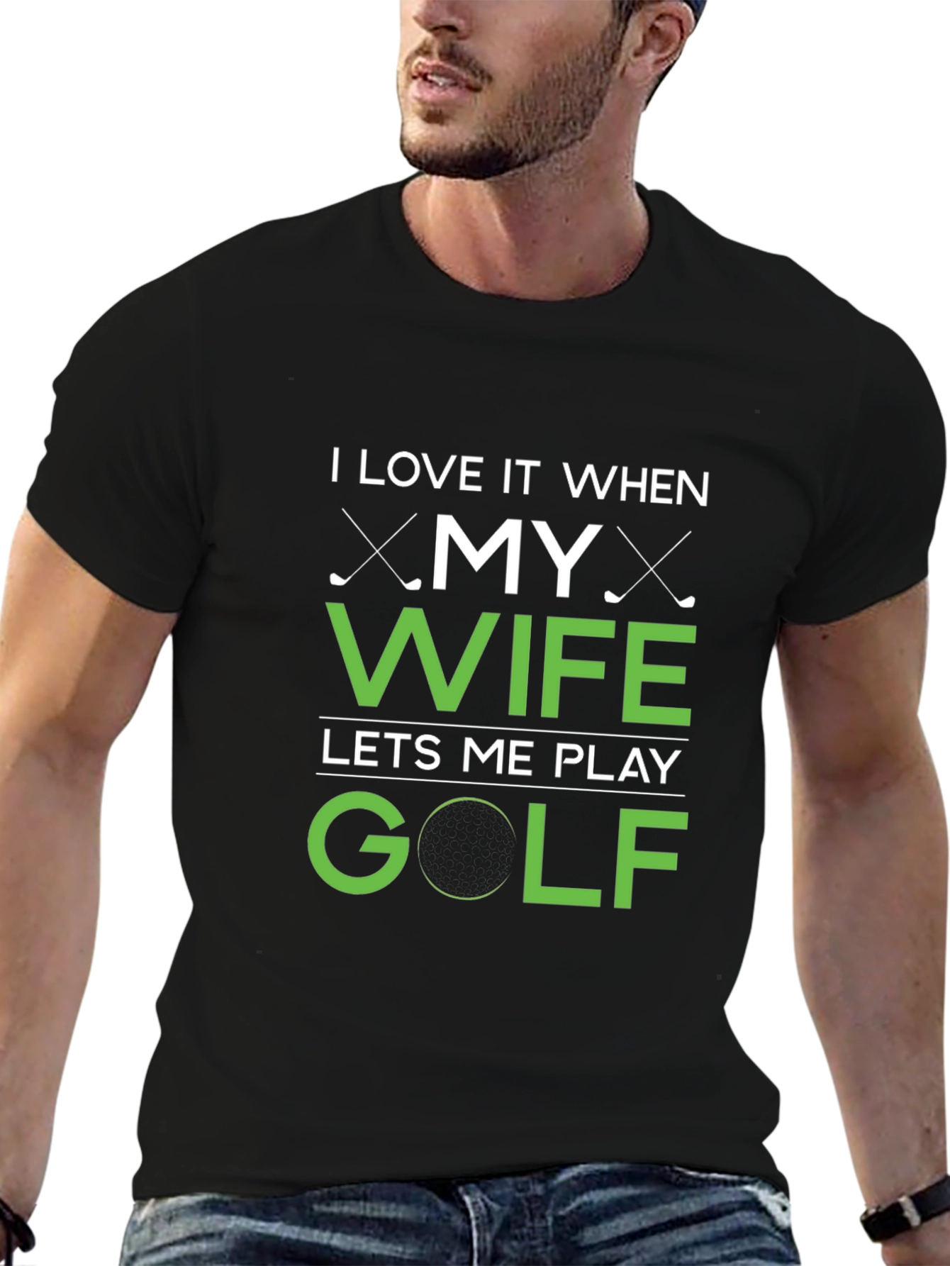 Funny Golf T-Shirt - I Love My Wife