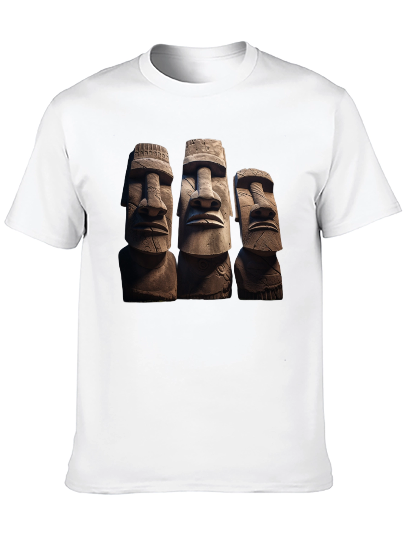 Moai Head T-Shirt - Easter Island Statues Graphic Tee