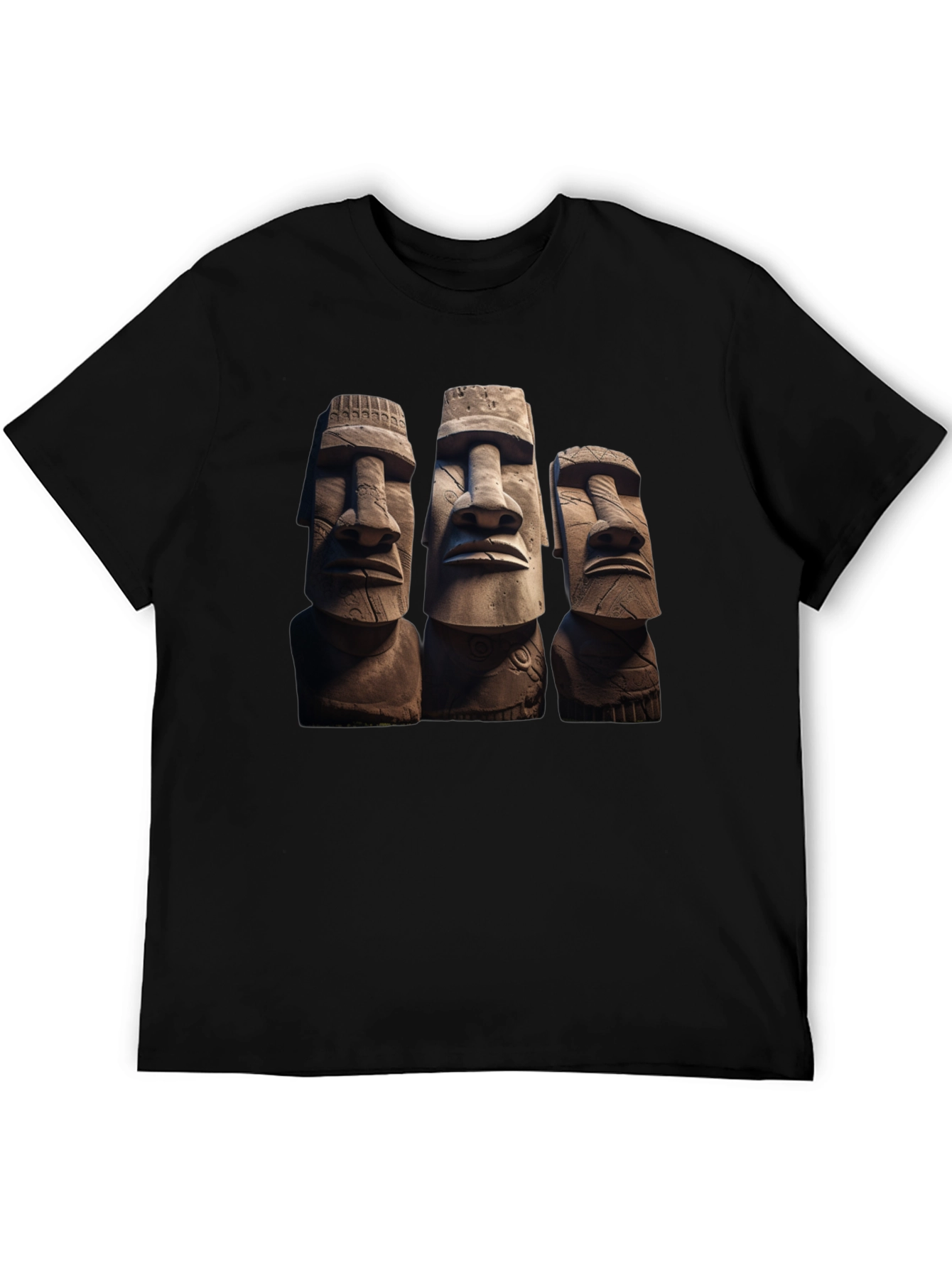 Moai Head T-Shirt - Easter Island Statues Graphic Tee