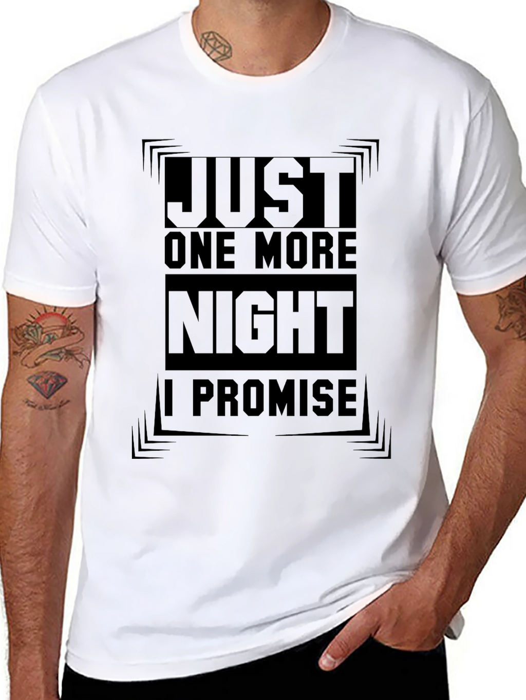 Just One More Night Black Graphic Tee