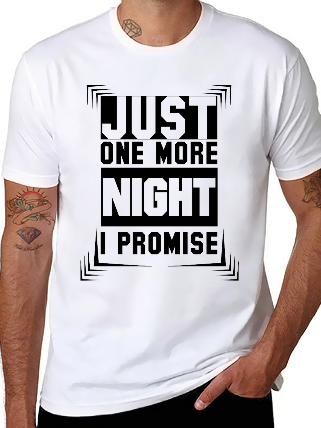 Just One More Night Black Graphic Tee