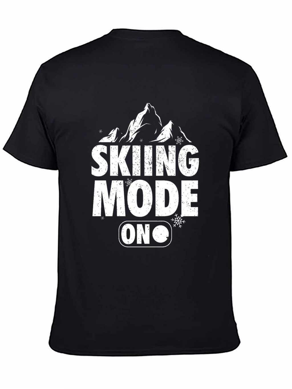 Skiing Mode On Black Graphic T-Shirt