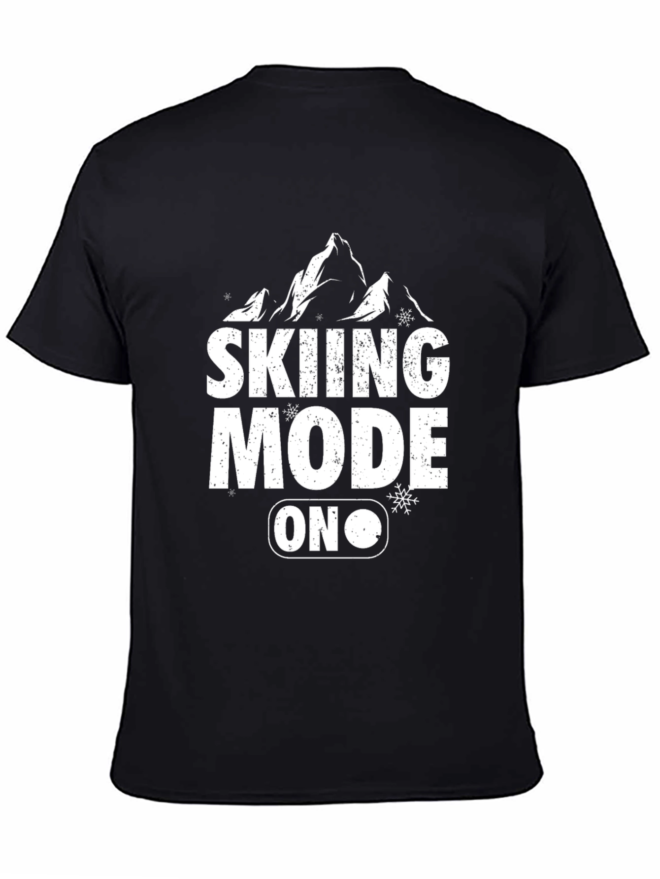 Skiing Mode On Black Graphic T-Shirt