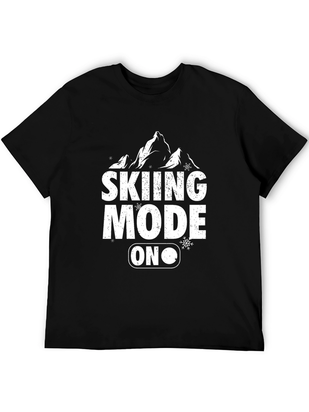 Skiing Mode On Black Graphic T-Shirt