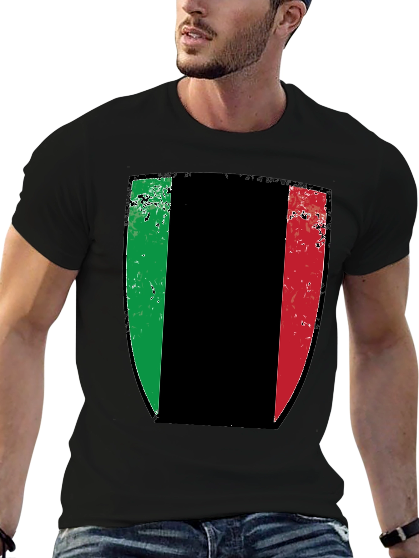 Italian Flag Shield Graphic T-Shirt