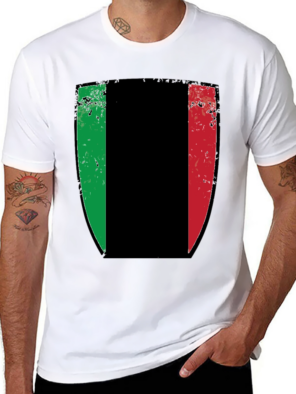 Italian Flag Shield Graphic T-Shirt