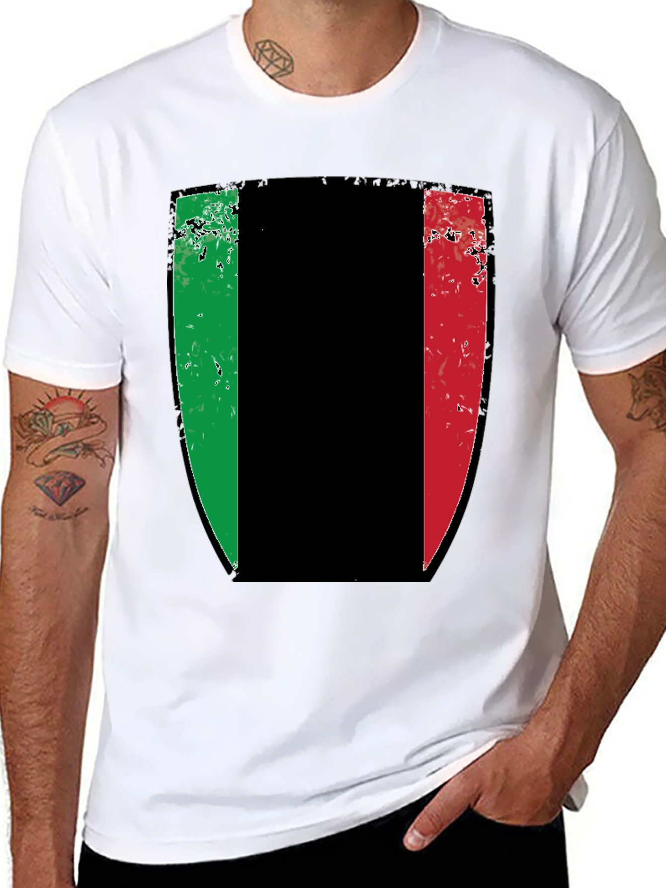 Italian Flag Shield Graphic T-Shirt