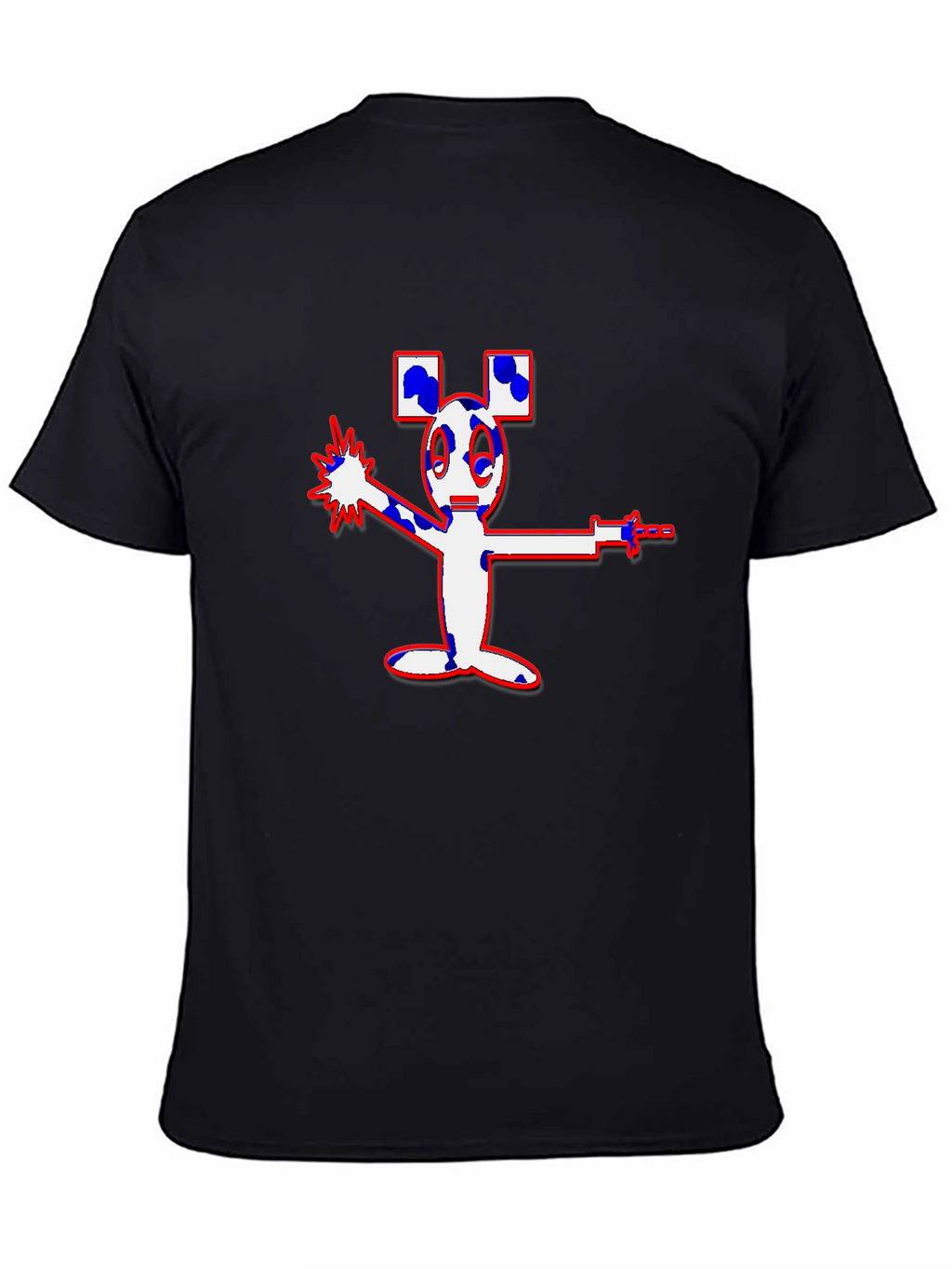 Mens Black Cartoon Graphic Tee