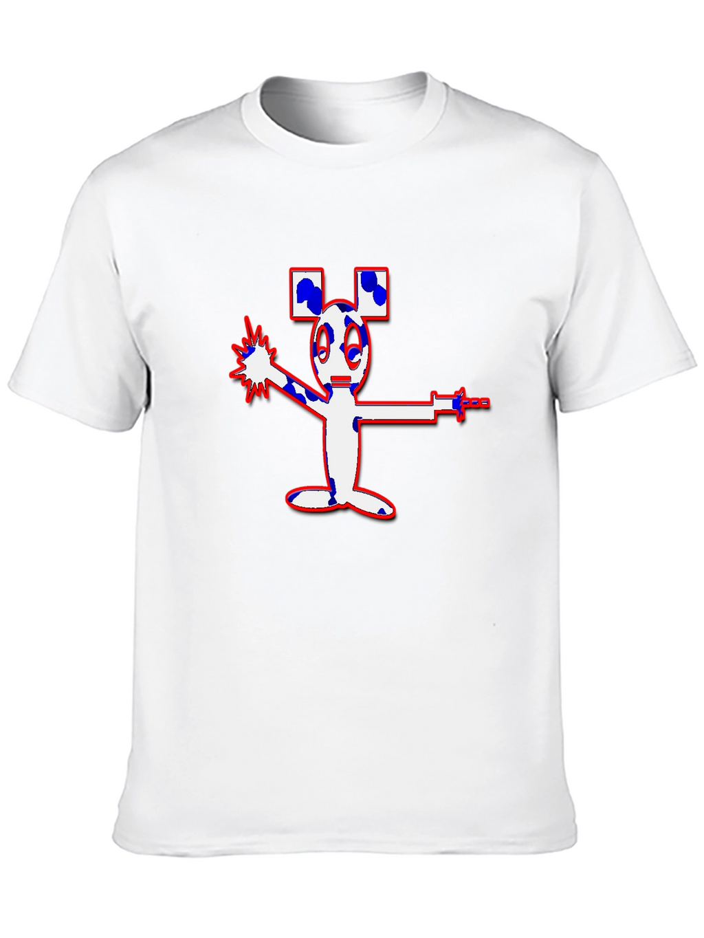 Mens Black Cartoon Graphic Tee