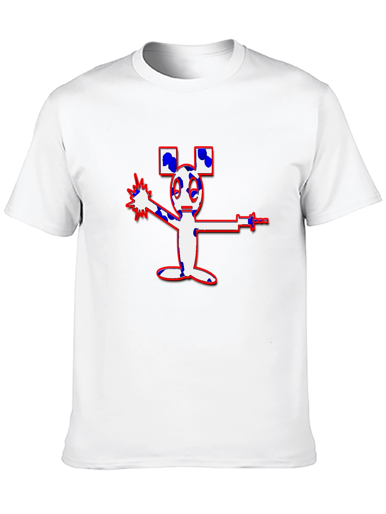 Mens Black Cartoon Graphic Tee