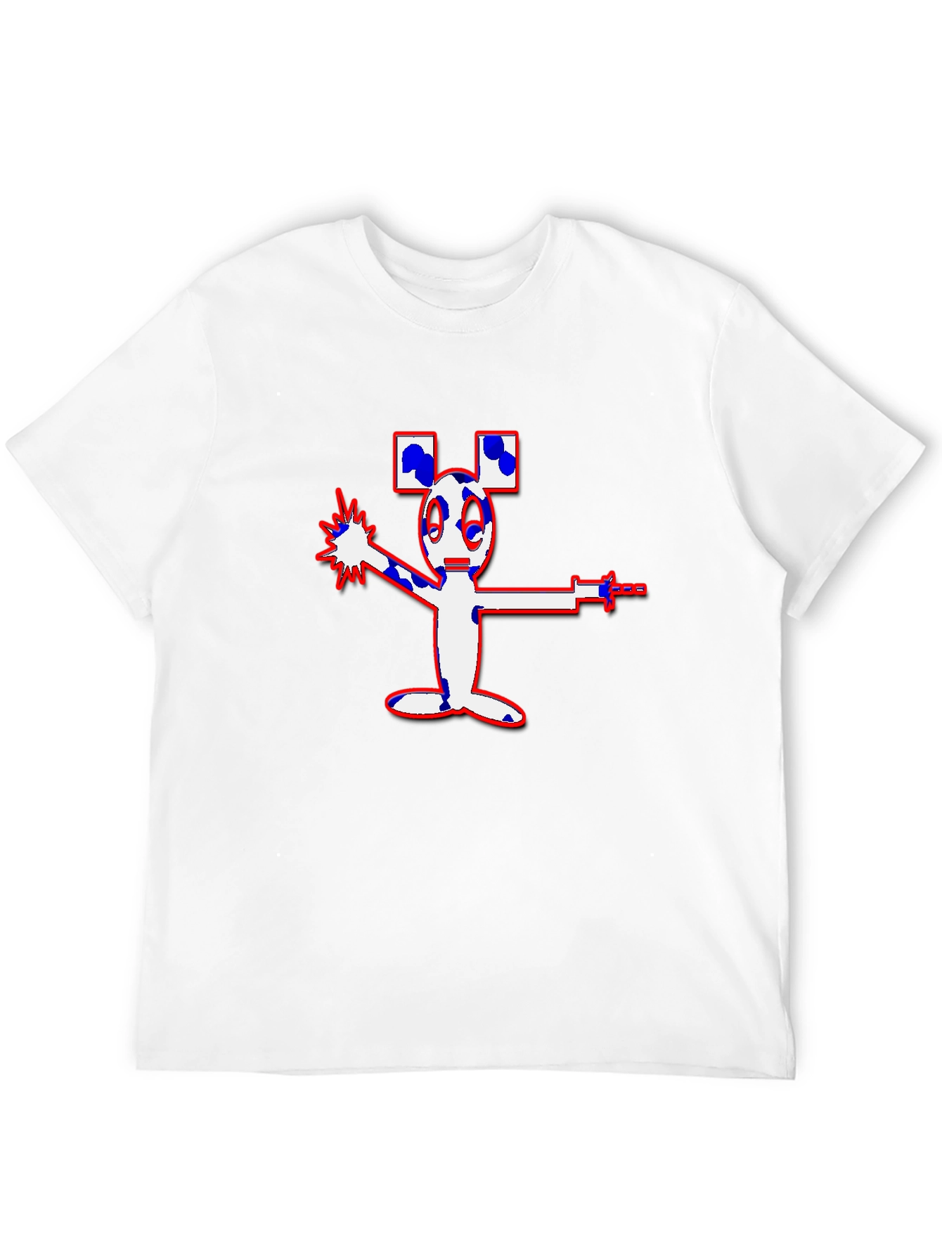 Mens Black Cartoon Graphic Tee