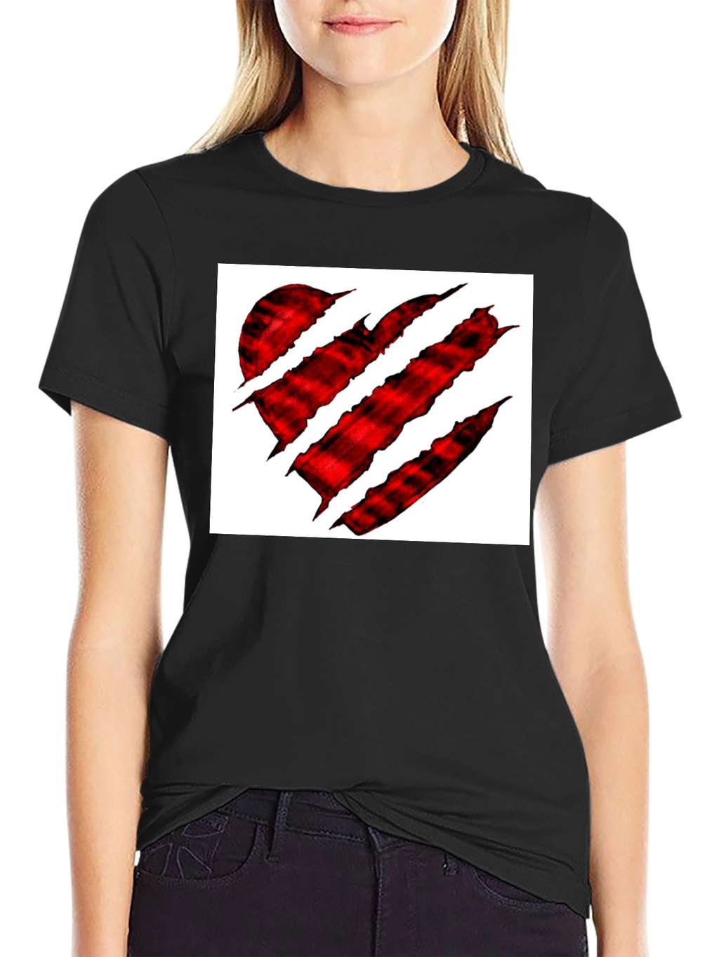 Claw Heart Graphic Black T-Shirt