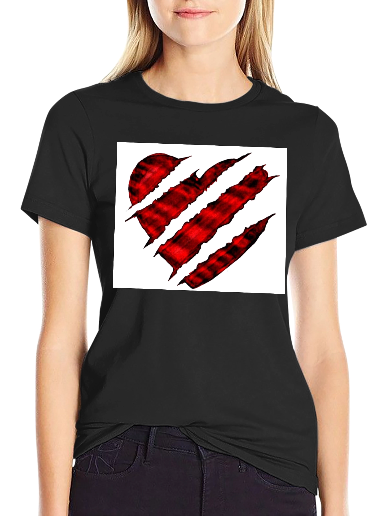 Claw Heart Graphic Black T-Shirt