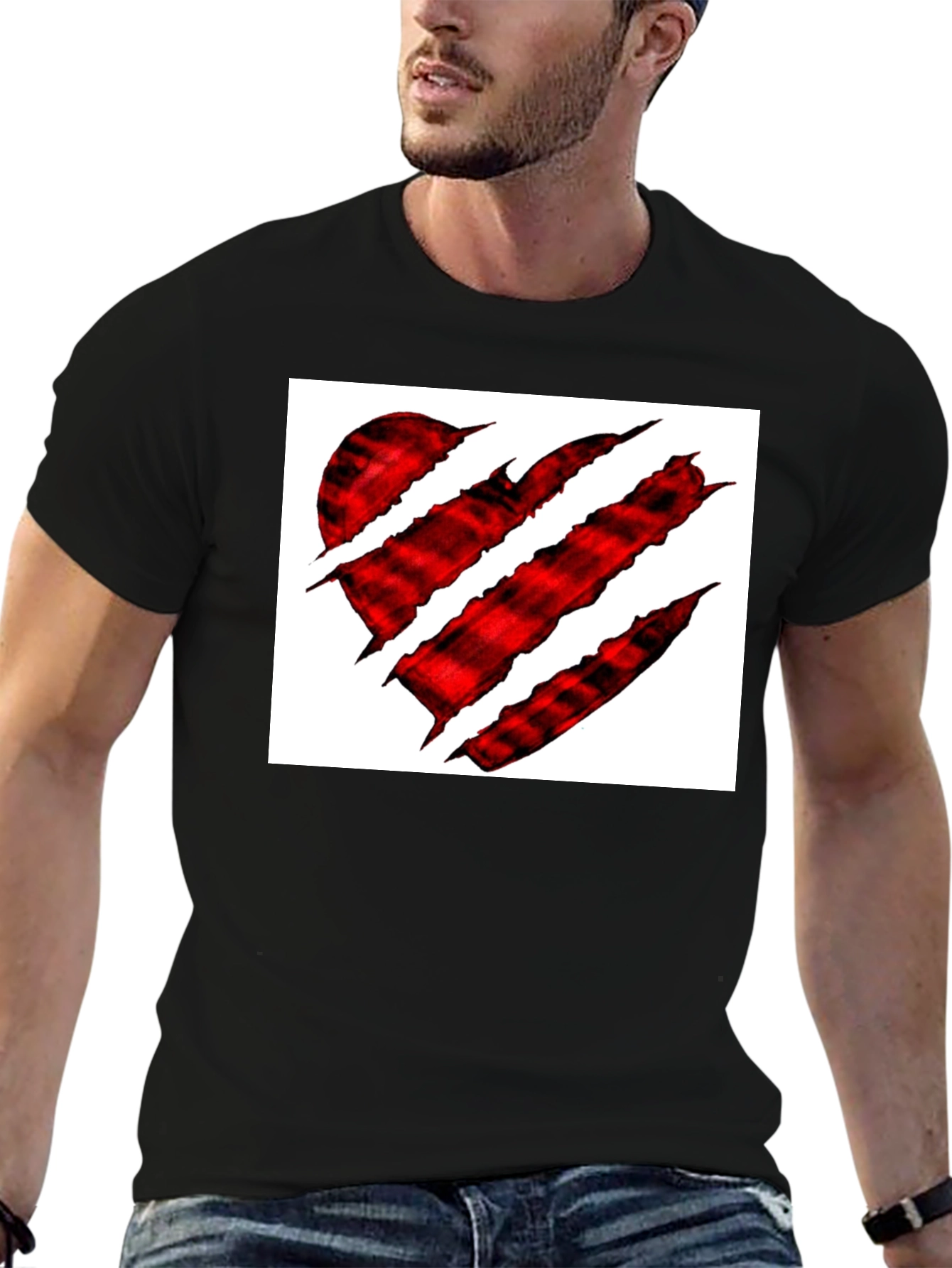 Claw Heart Graphic Black T-Shirt