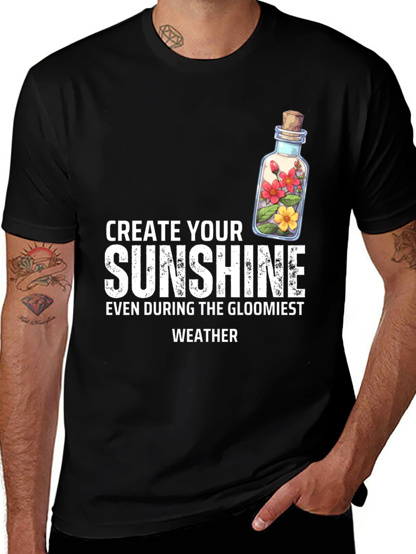 Create Your Sunshine Graphic Tee - Inspirational Bottle Design