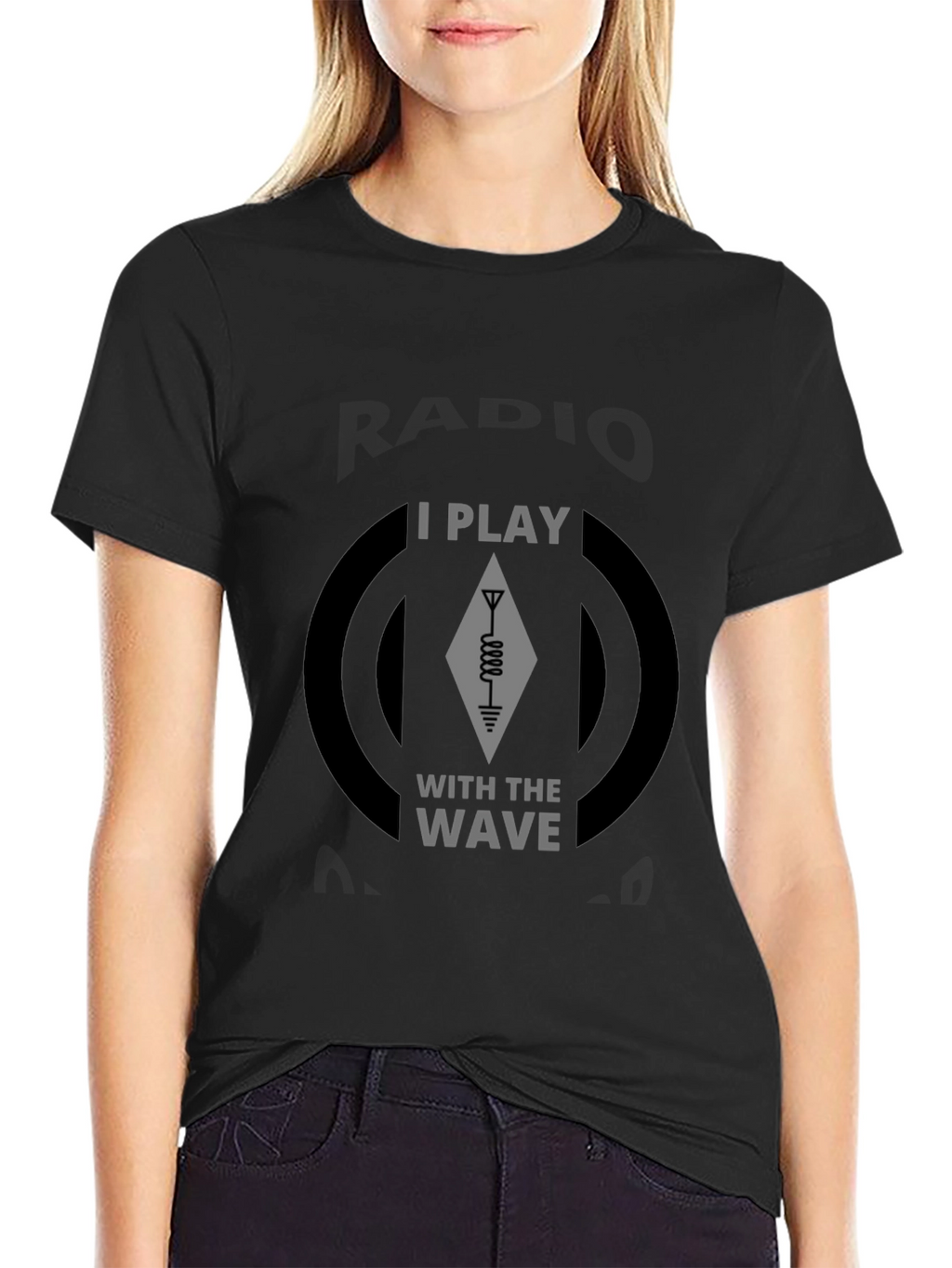 I Play With The Wave Black T-Shirt