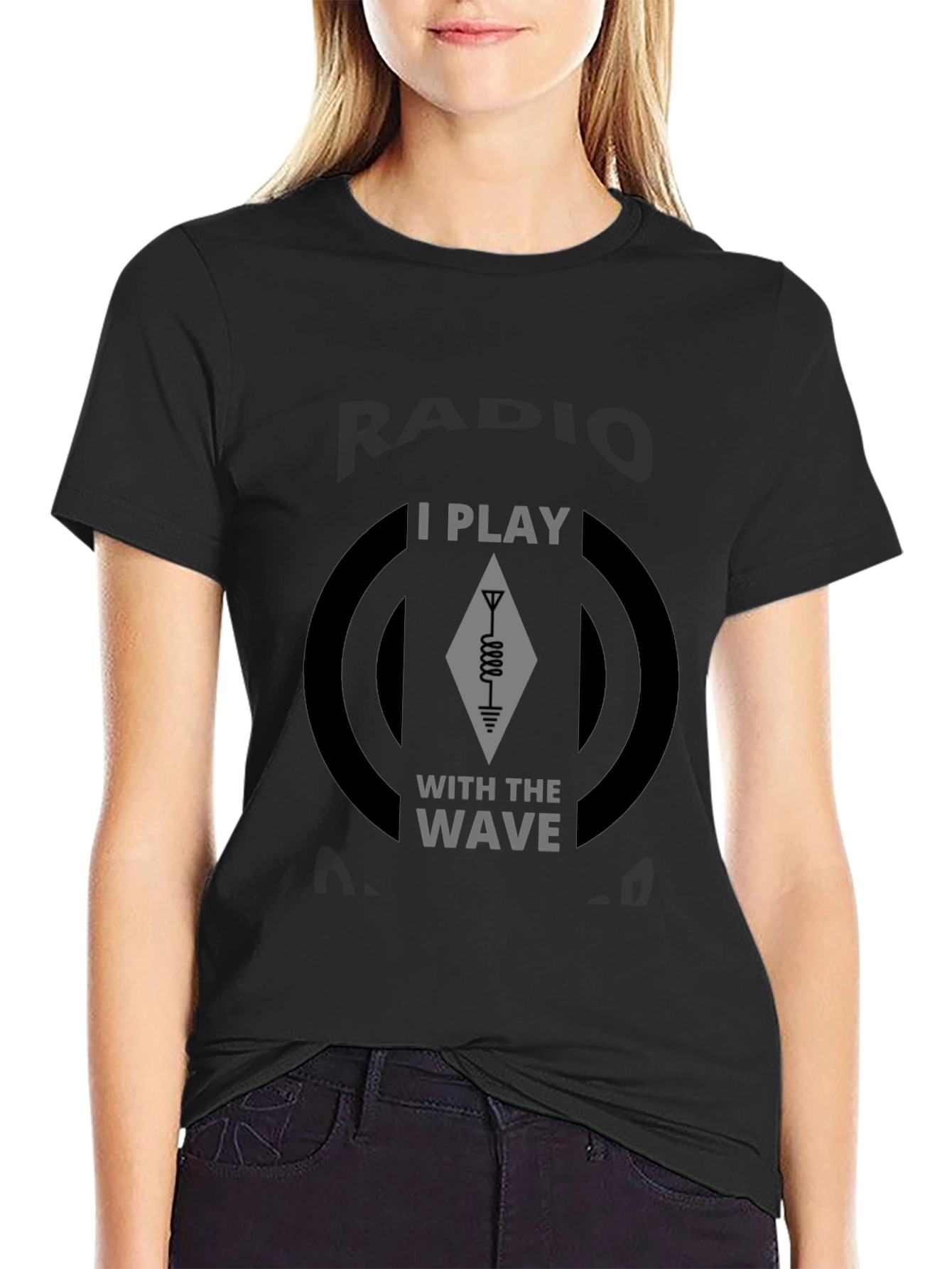 I Play With The Wave Black T-Shirt