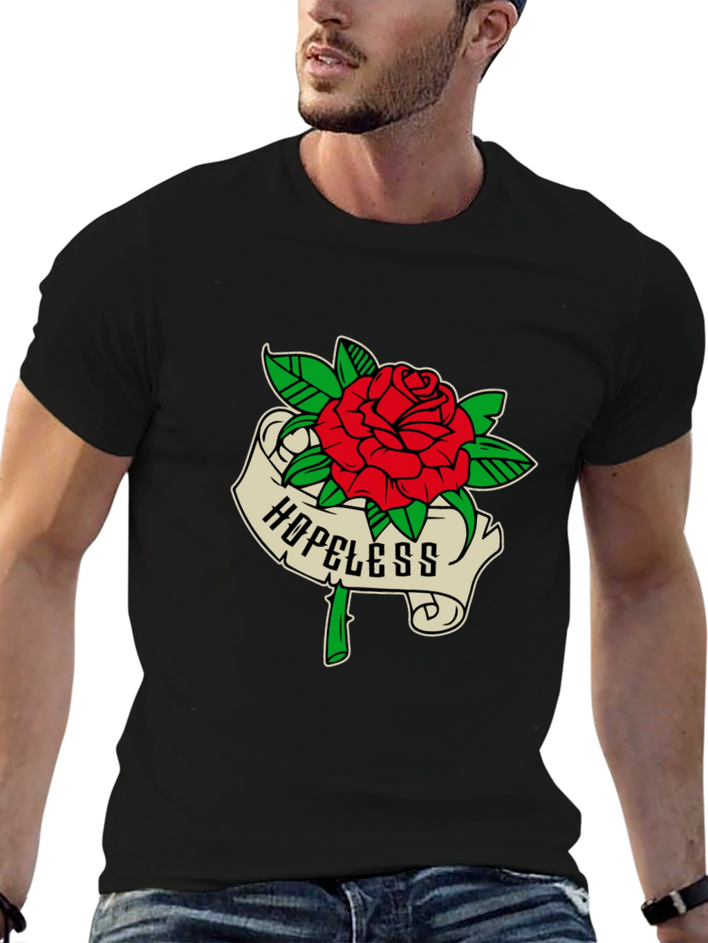 Hopeless Rose Graphic Tee - Black Casual Shirt