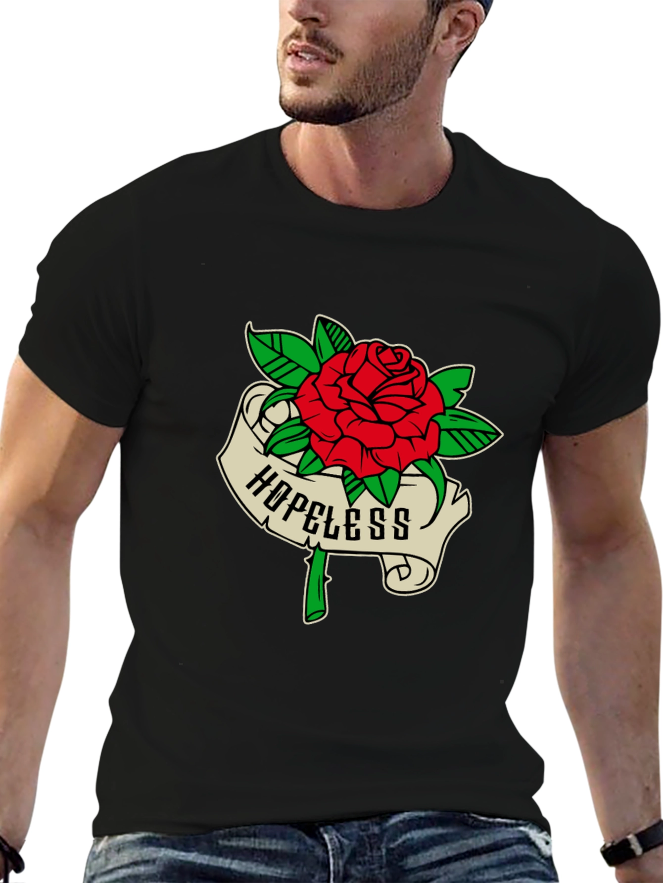 Hopeless Rose Graphic Tee - Black Casual Shirt