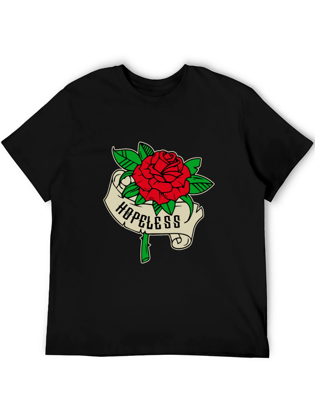 Hopeless Rose Graphic Tee - Black Casual Shirt