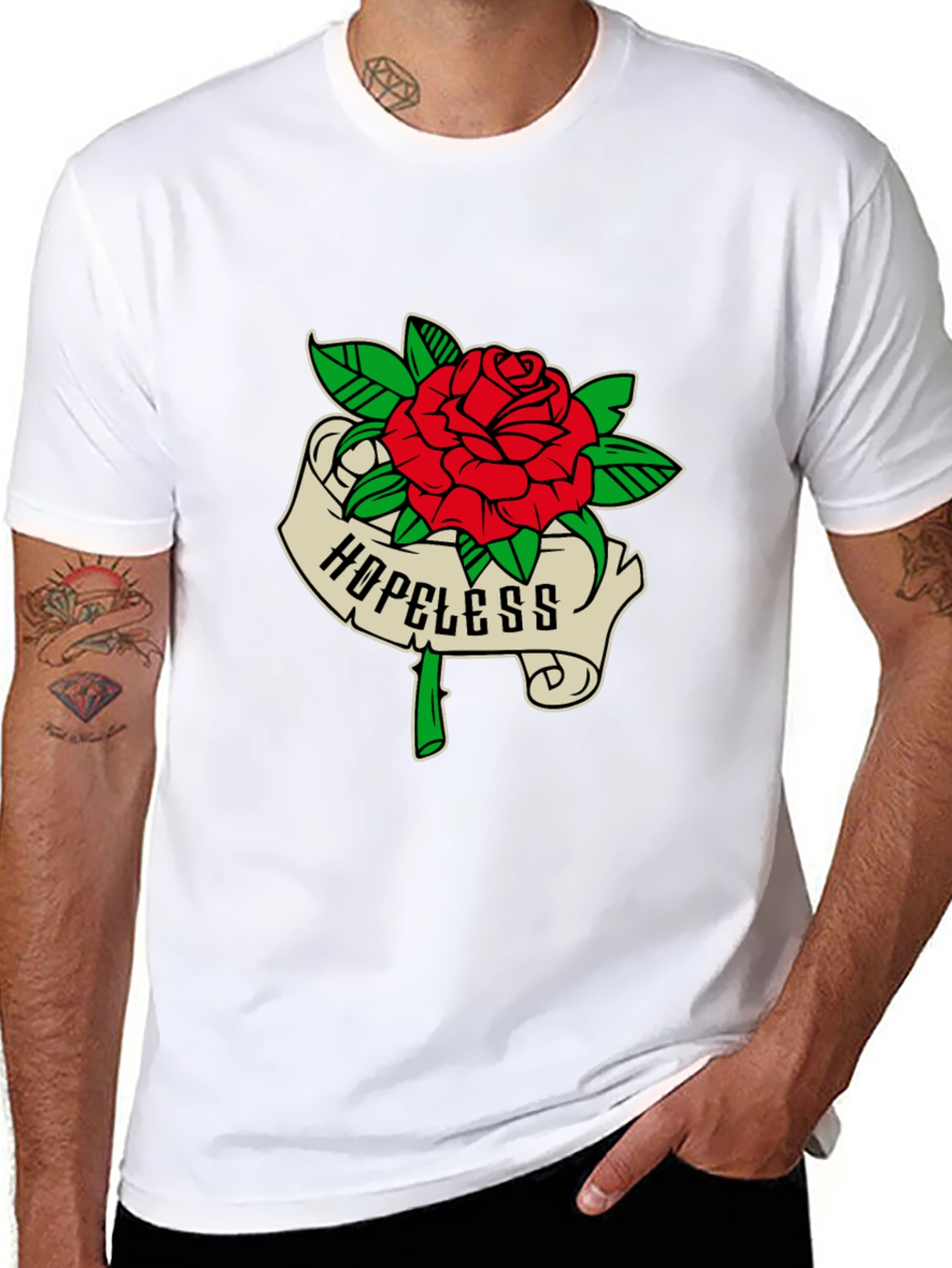 Hopeless Rose Graphic Tee - Black Casual Shirt