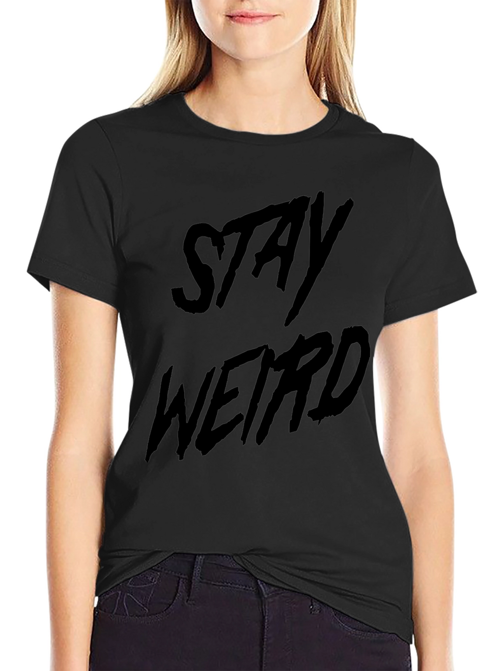 Stay Weird Black Graphic T-Shirt