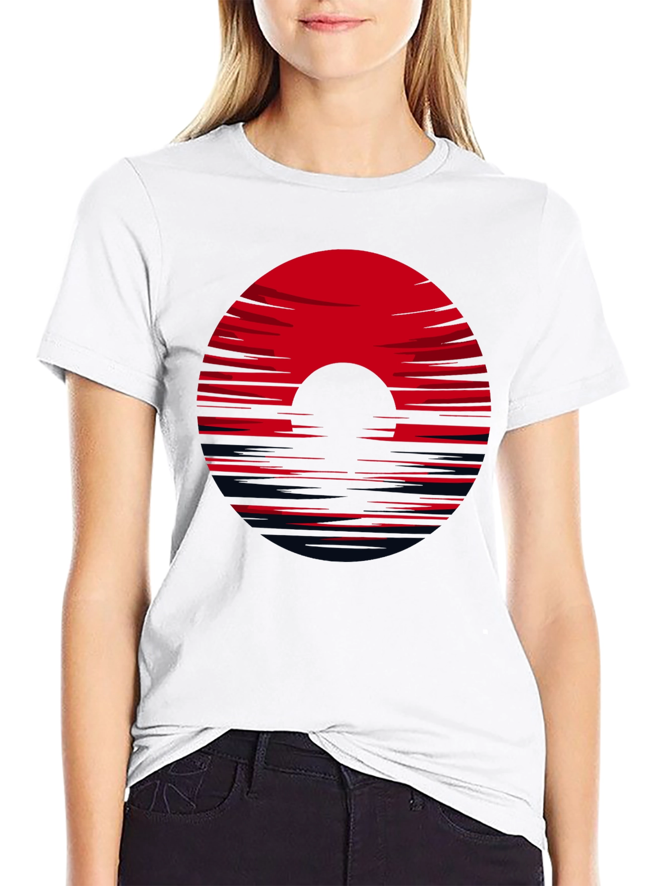 Red Horizon Black Tee