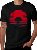 Red Horizon Black Tee