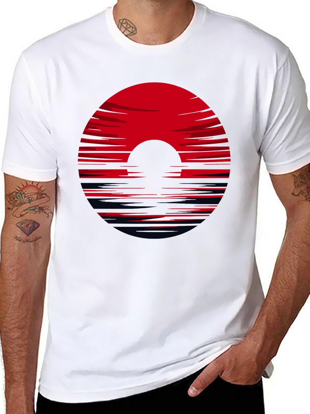 Red Horizon Black Tee