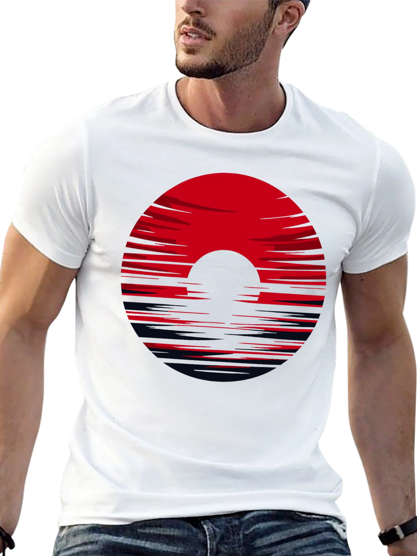 Red Horizon Black Tee