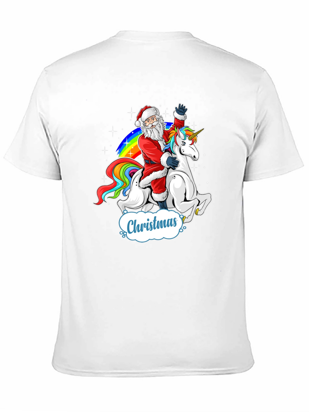 Christmas Santa Riding Unicorn Mens T-Shirt