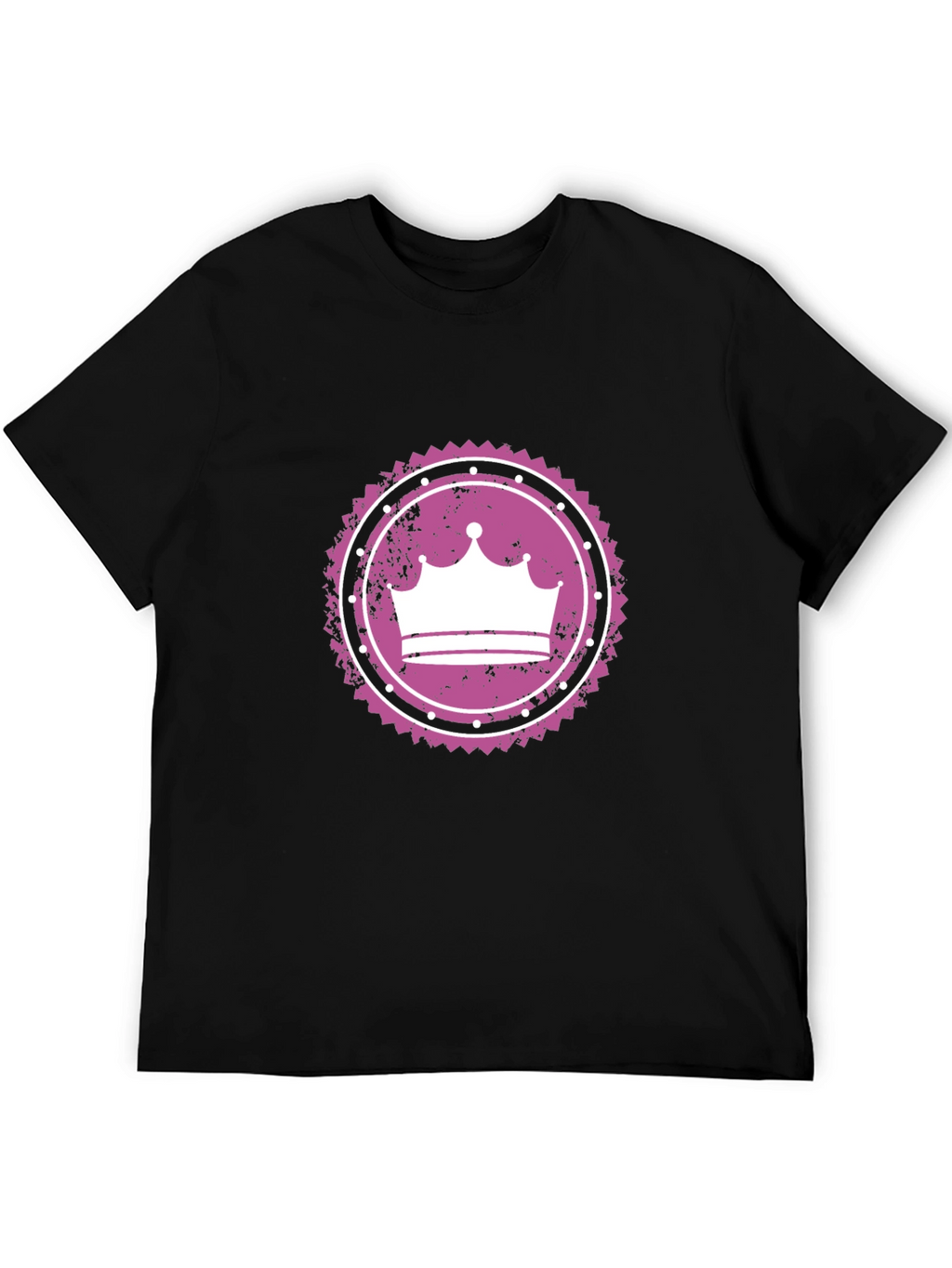 Crown Graphic Tee - Black Cotton T-Shirt