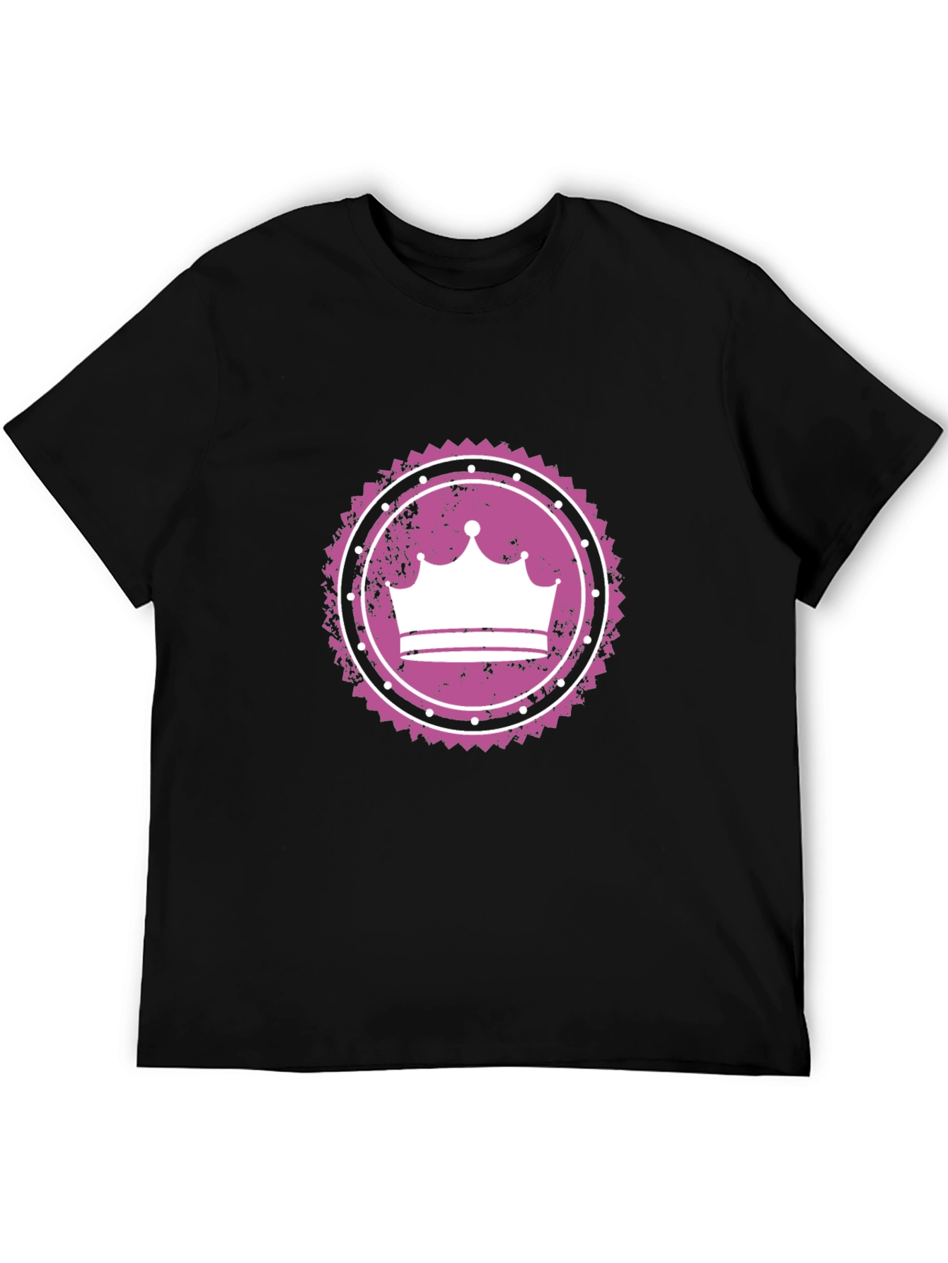 Crown Graphic Tee - Black Cotton T-Shirt