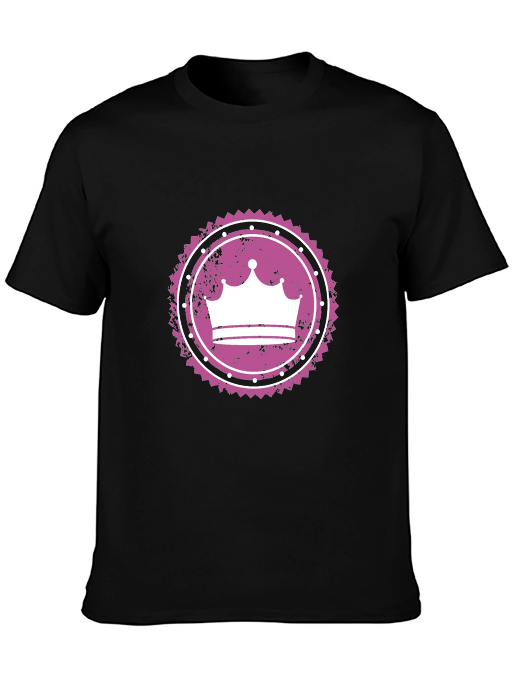 Crown Graphic Tee - Black Cotton T-Shirt