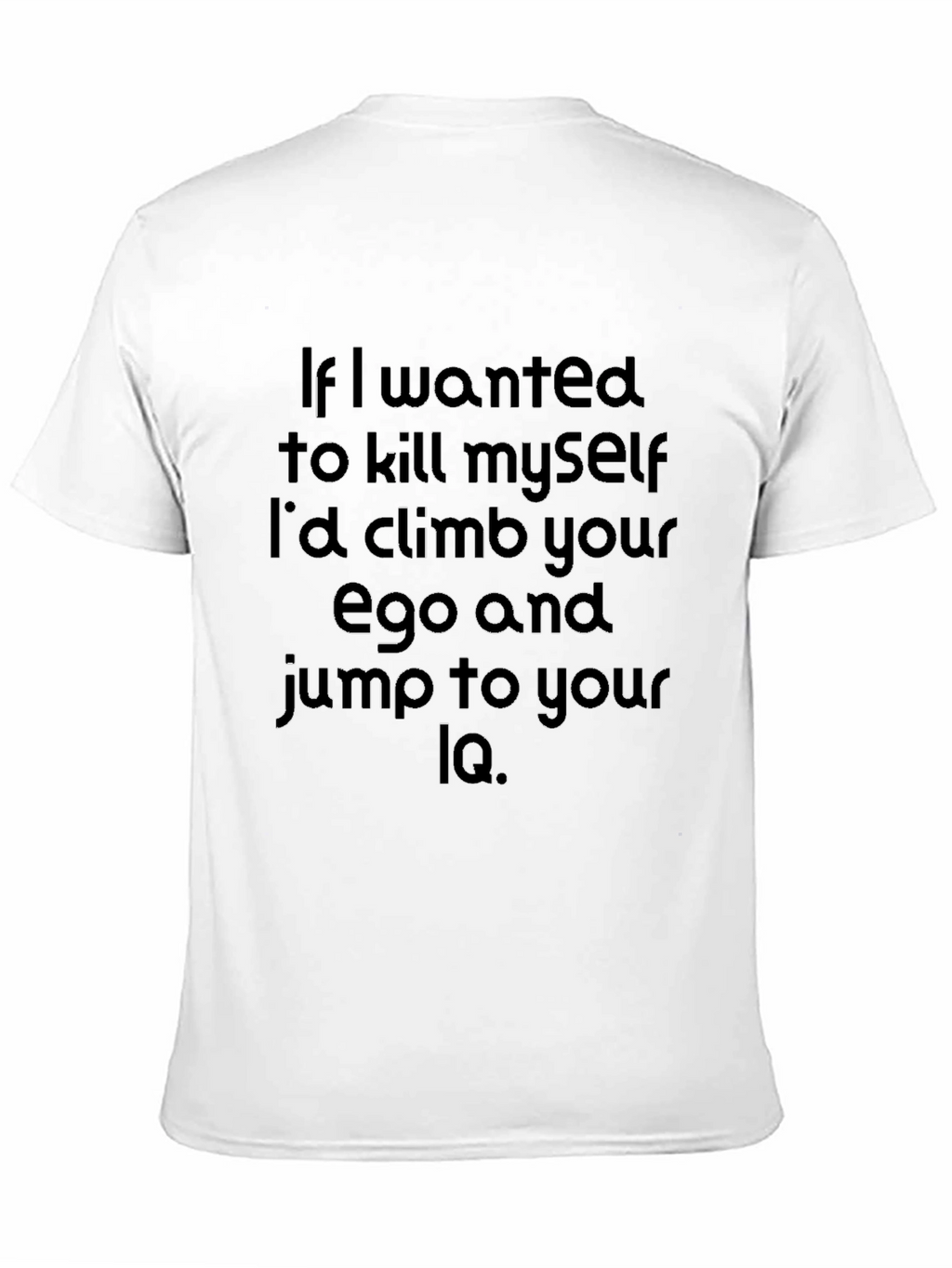 Humorous IQ Jump Graphic Tee - Black