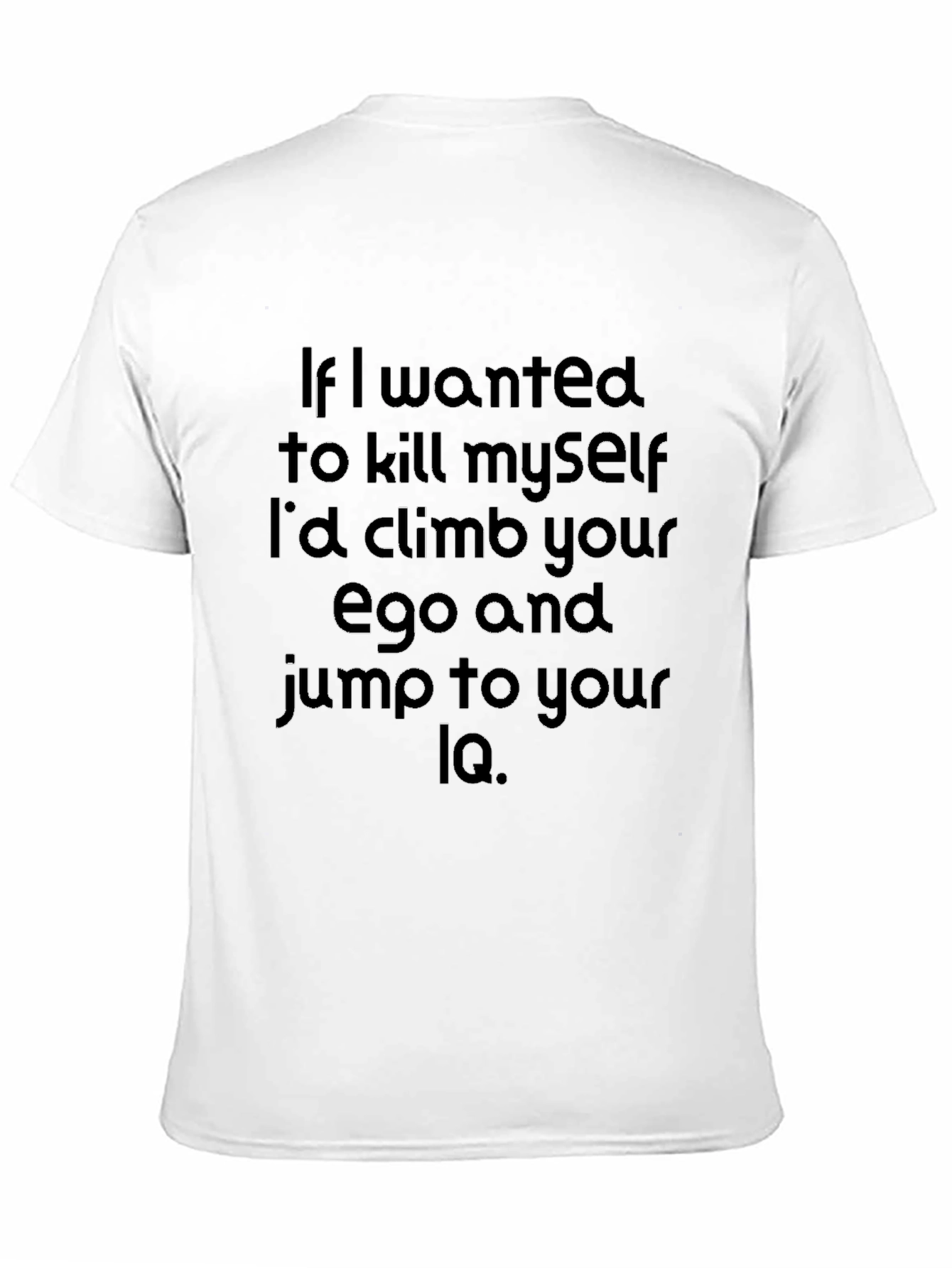 Humorous IQ Jump Graphic Tee - Black
