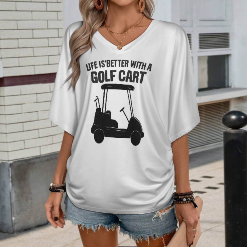 Life is Better With a Golf Cart – Fun Golf Lover Graphic T-Shirt(z1084)