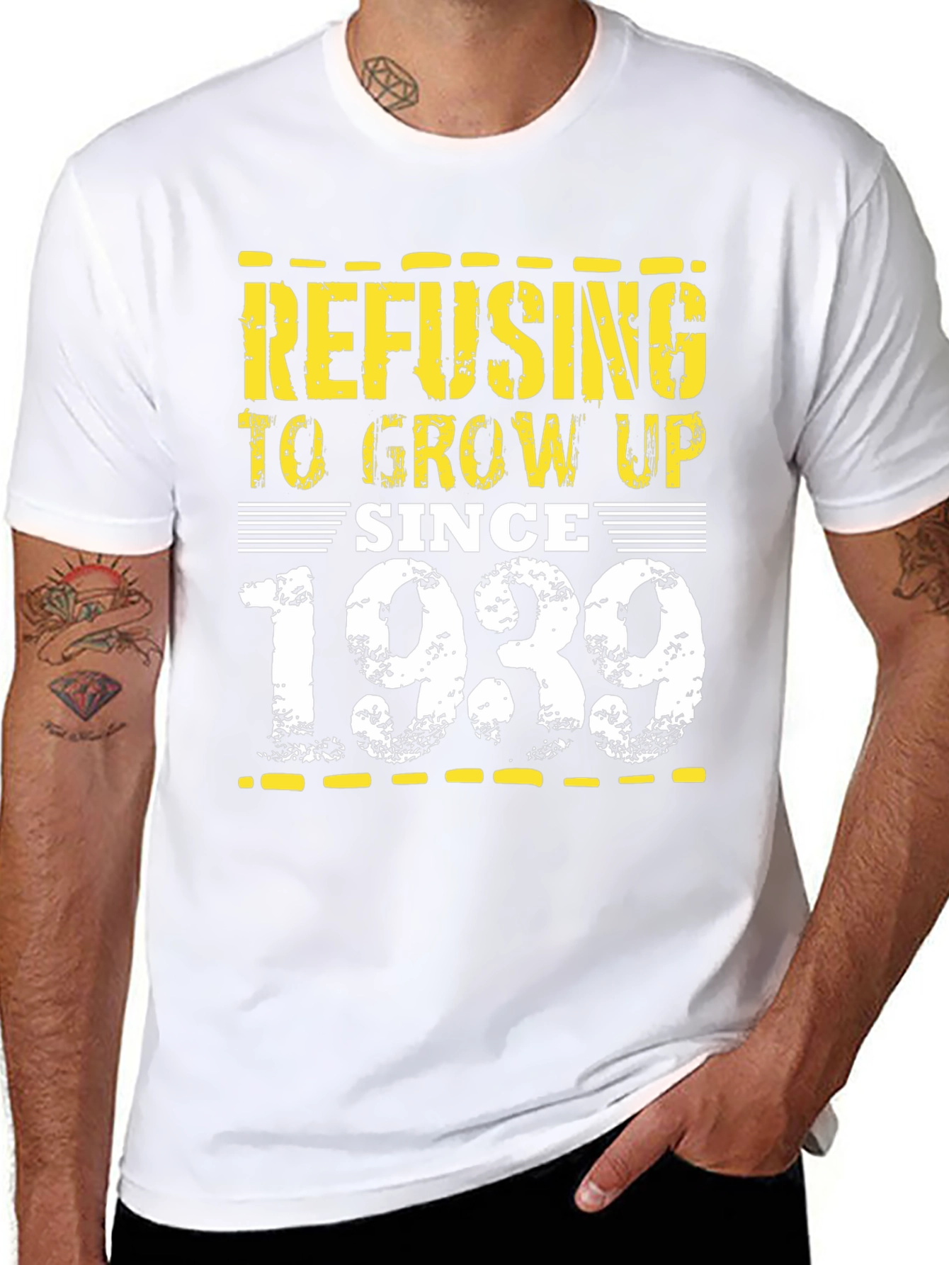 Refusing to Grow Up Since 1939 Black Tee