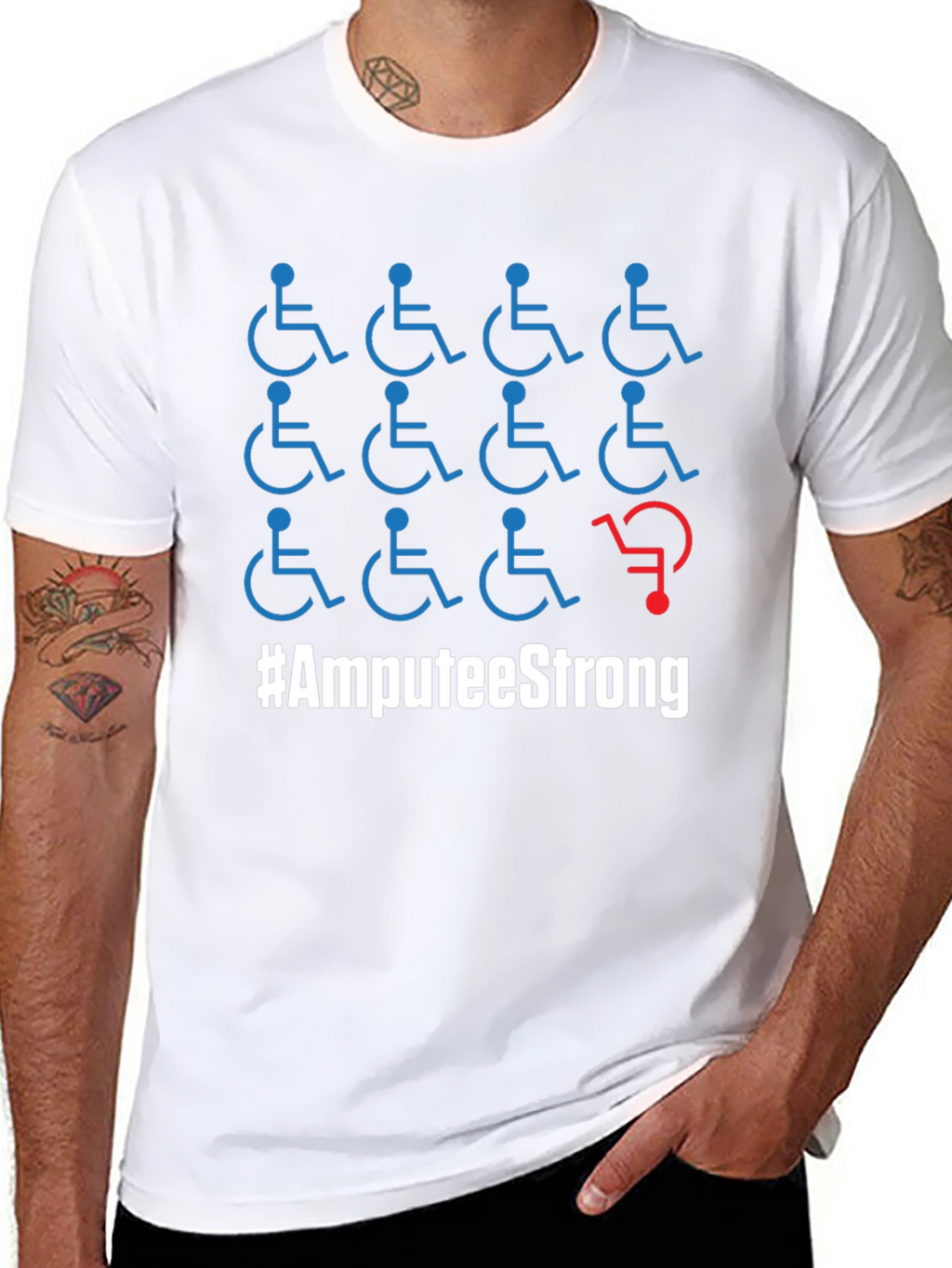 Amputee Strong T-Shirt Disability Awareness Graphic Tee
