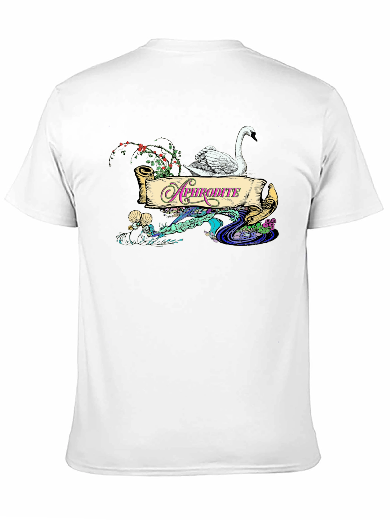 Aphrodite Swan T-Shirt - Elegant Goddess Design