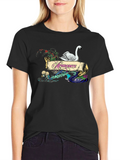 Aphrodite Swan T-Shirt - Elegant Goddess Design