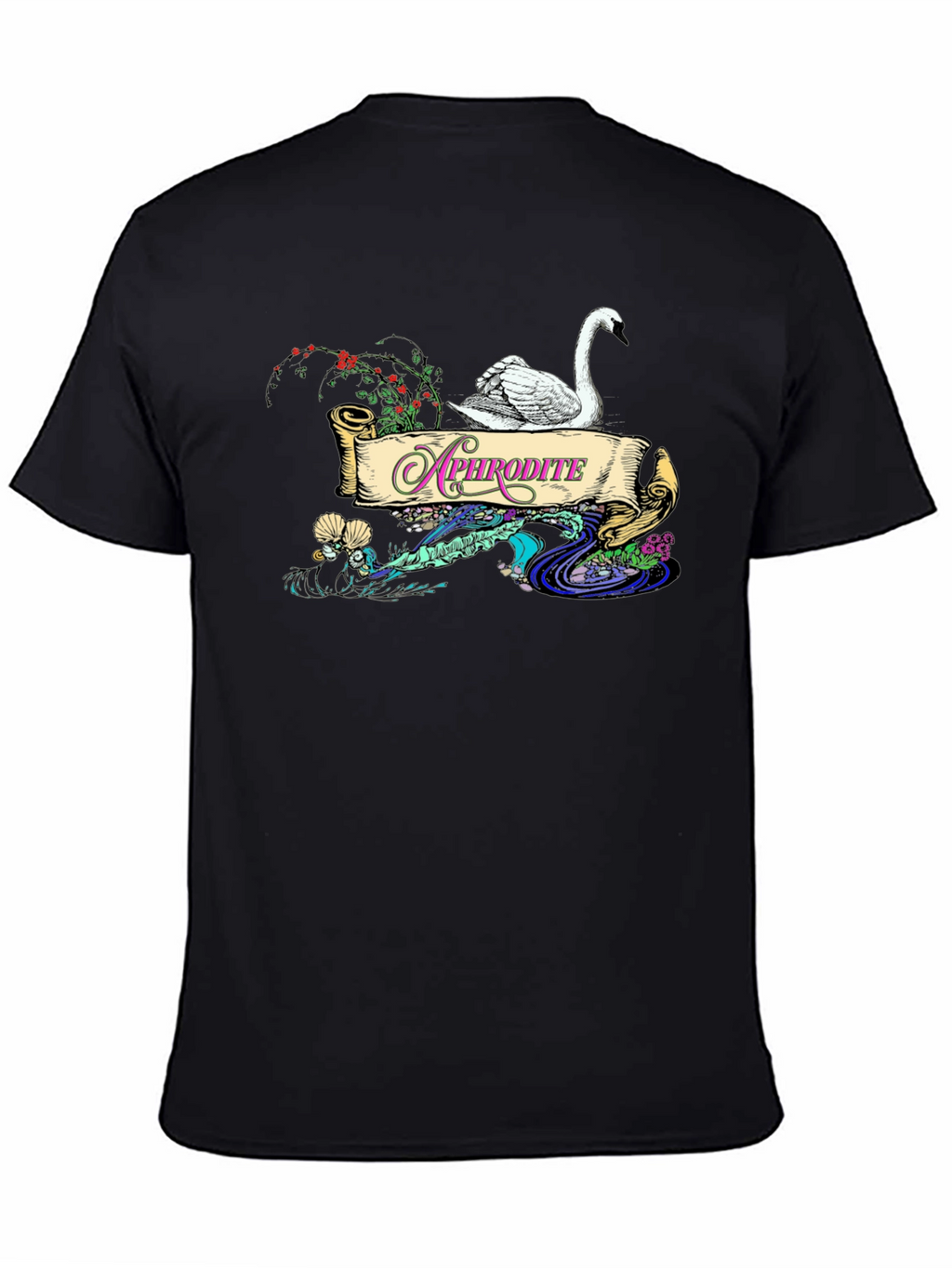 Aphrodite Swan T-Shirt - Elegant Goddess Design