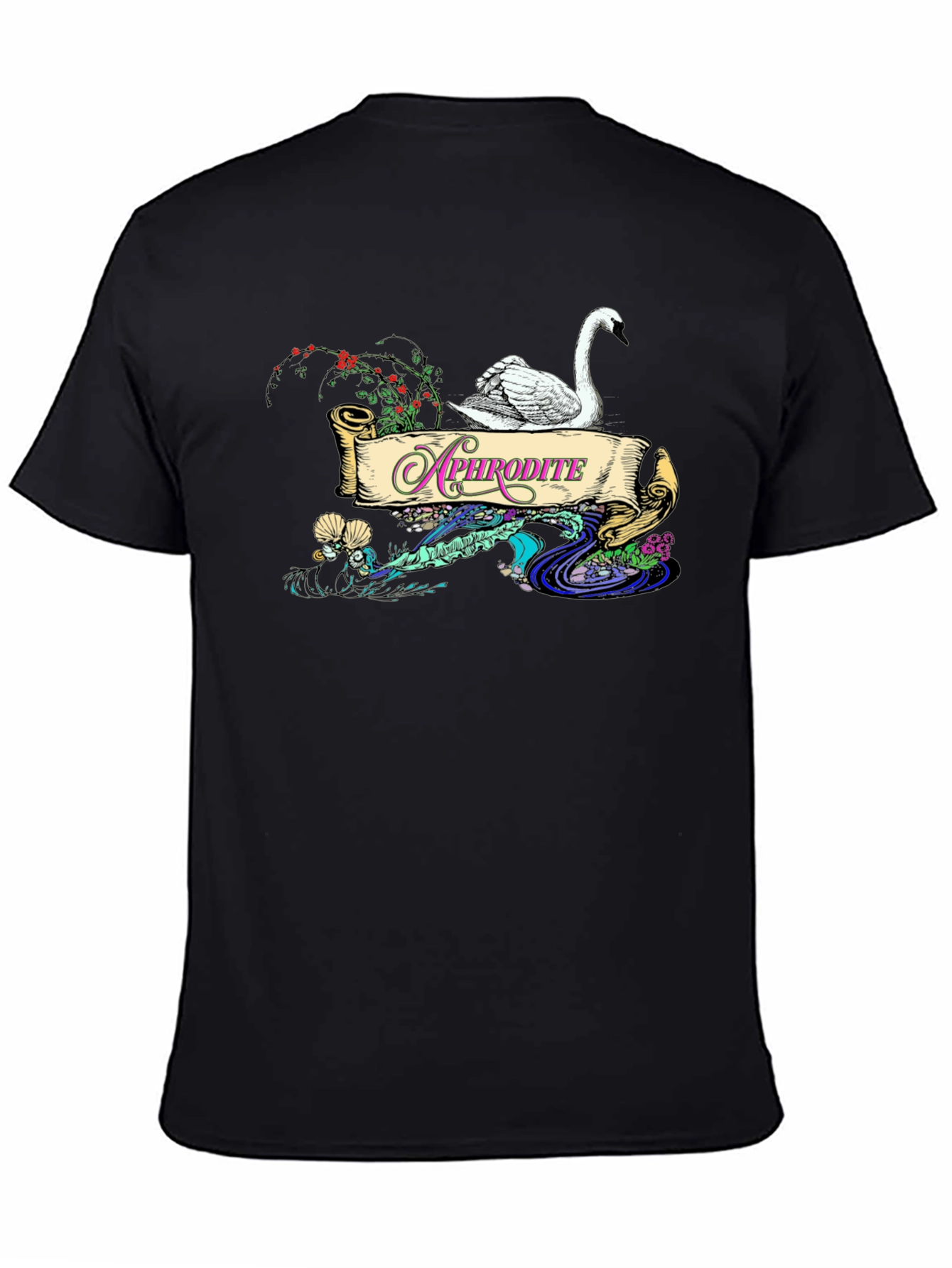 Aphrodite Swan T-Shirt - Elegant Goddess Design
