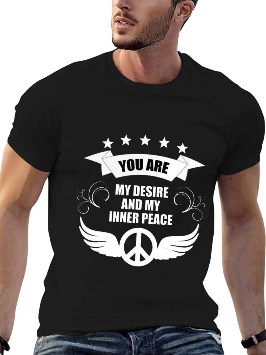 You are My Desire & Inner Peace Black T-Shirt