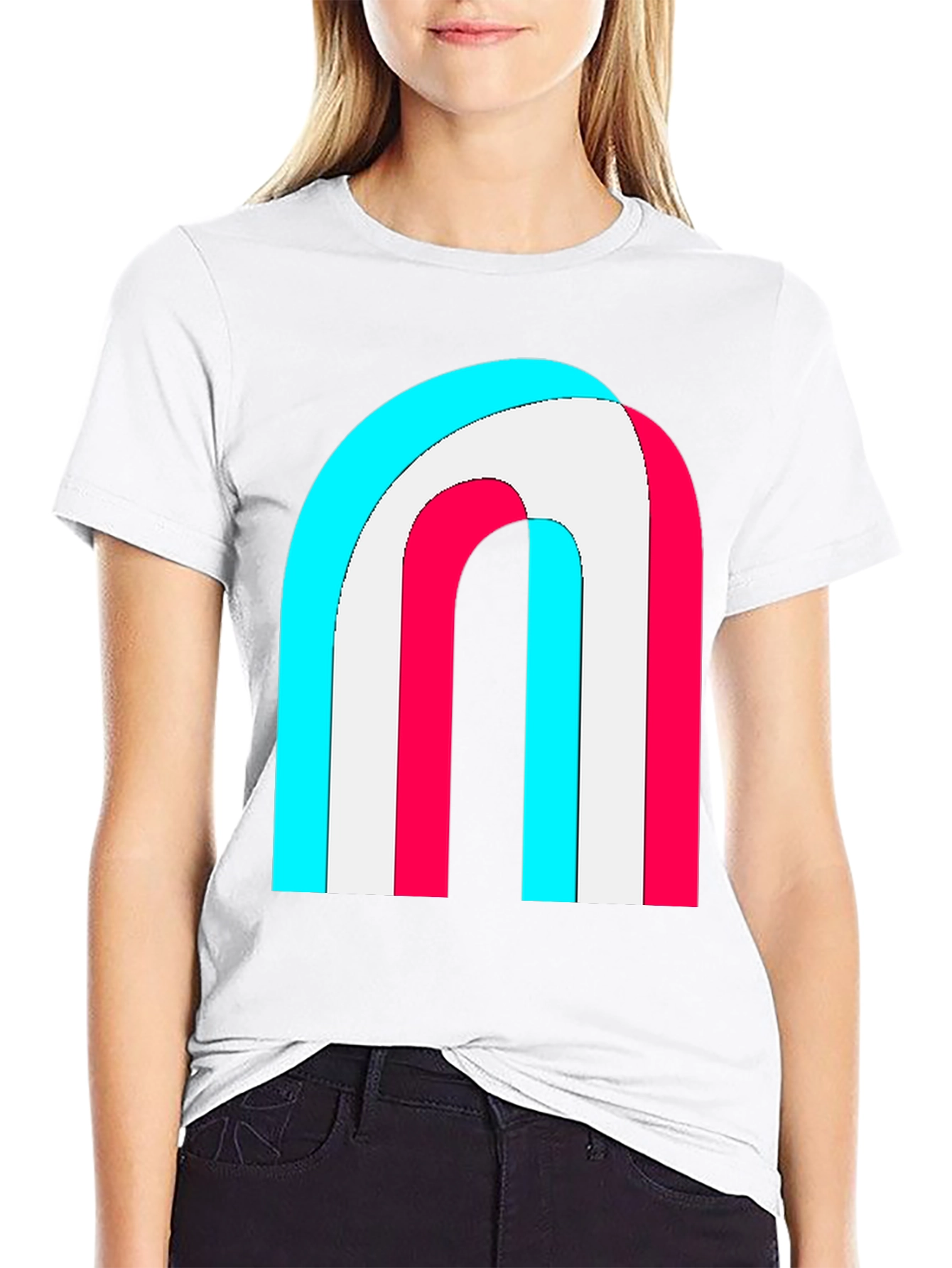 Retro Rainbow Arch Graphic Tee - Stylish Comfort