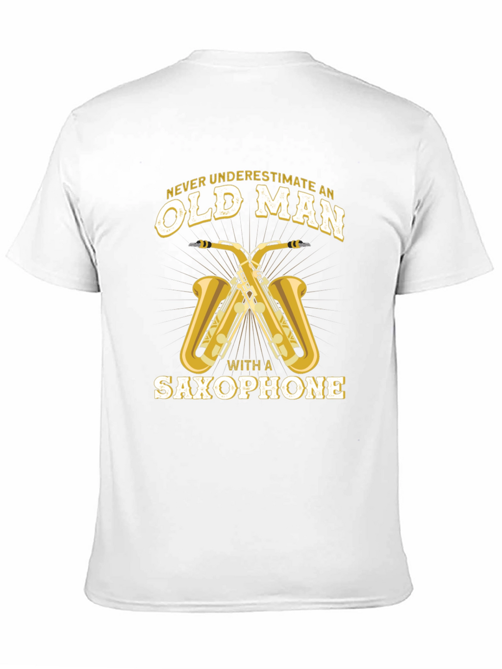 Old Man Saxophone Black Graphic Tee