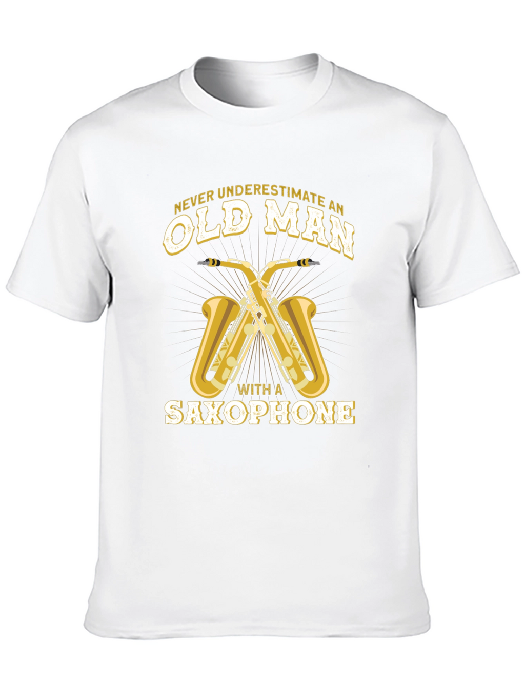 Old Man Saxophone Black Graphic Tee