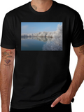 Winter Lake Reflection Graphic Tee - Black